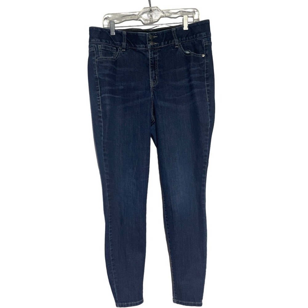 Lane Bryant Womens 16 Regular Dark Wash Skinny Jeans Blue Stretch Denim Pants
